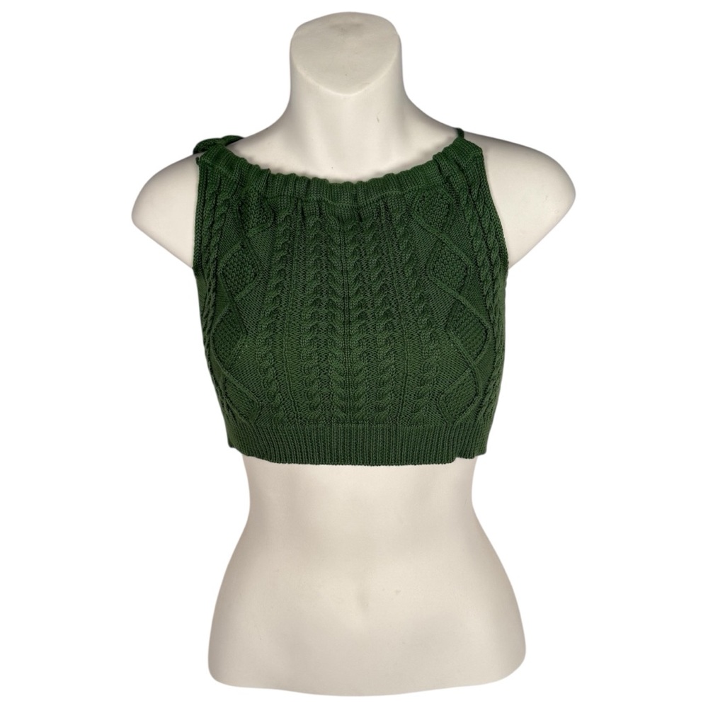 Cider Crop Top Women’s Small Green Knitted Knit NWT Soft